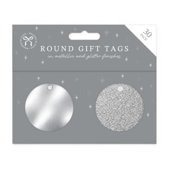 Wholesale Circle Foil & Glitter Gift Tags 30pk | Wholesale Direct