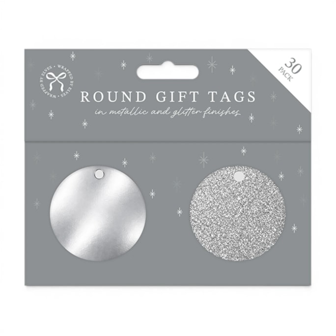 Wholesale Circle Foil & Glitter Gift Tags 30pk | Wholesale Direct