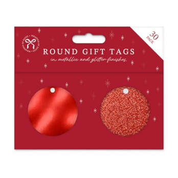 Wholesale Circle Foil & Glitter Gift Tags 30pk | Wholesale Direct