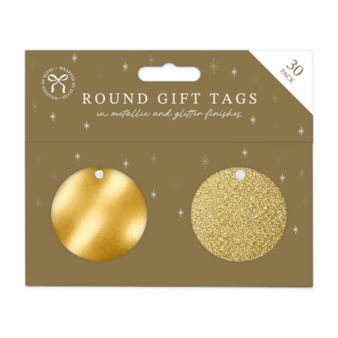 Wholesale Circle Foil & Glitter Gift Tags 30pk | Wholesale Direct