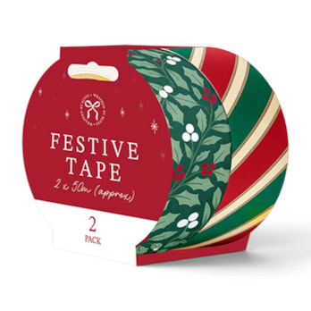 Wholesale Christmas Printed Tape 50m 2pk | Wholesale Direct