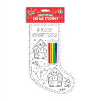 Wholesale Christmas Colour Your Own Canvas Stocking | Wholesale Direct