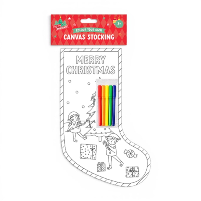 Wholesale Christmas Colour Your Own Canvas Stocking | Wholesale Direct