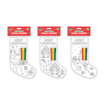Wholesale Christmas Colour Your Own Canvas Stocking | Wholesale Direct Wholesale Christmas Colour Your Own Canvas Stocking | Wholesale Direct