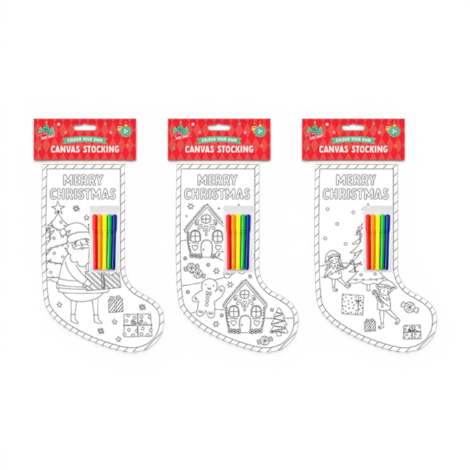 Wholesale Christmas Colour Your Own Canvas Stocking | Wholesale Direct