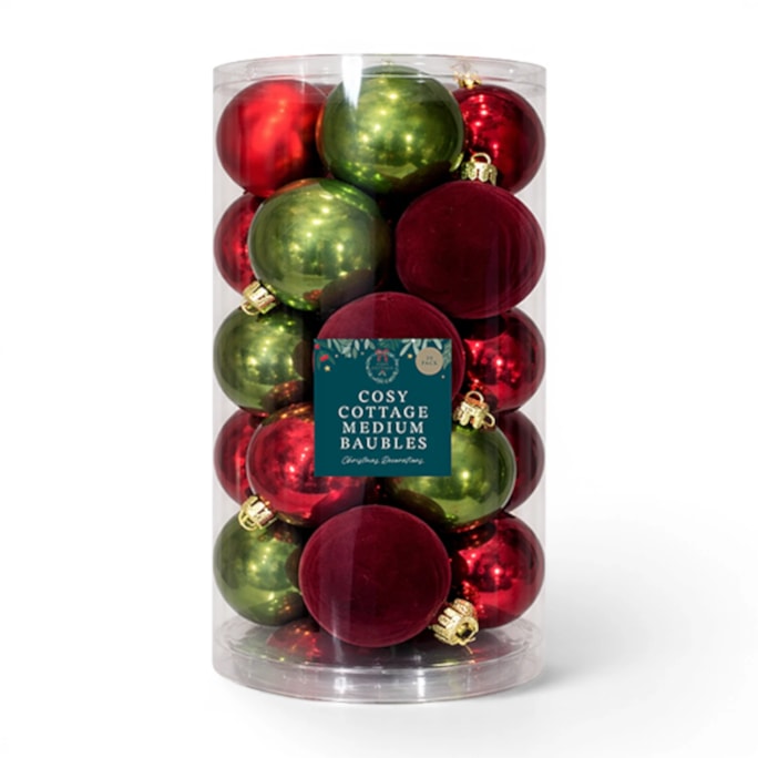 Wholesale Cosy Cottage Medium Baubles 20pk | Wholesale Direct