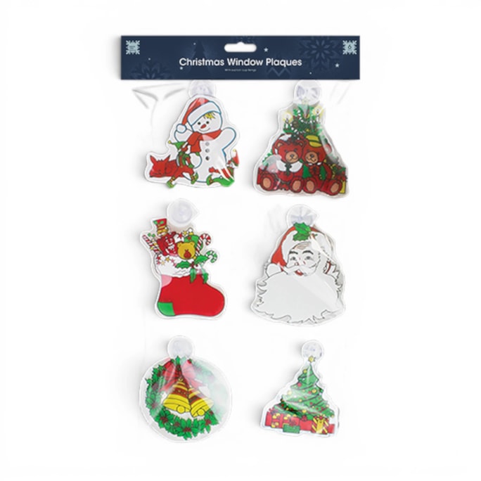 Wholesale Christmas Window Plaques 6pk | Wholesale Direct