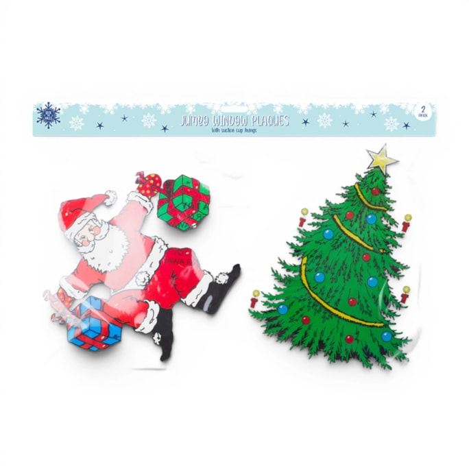 Wholesale Christmas Large Window Plaques 2pk | Wholesale Direct