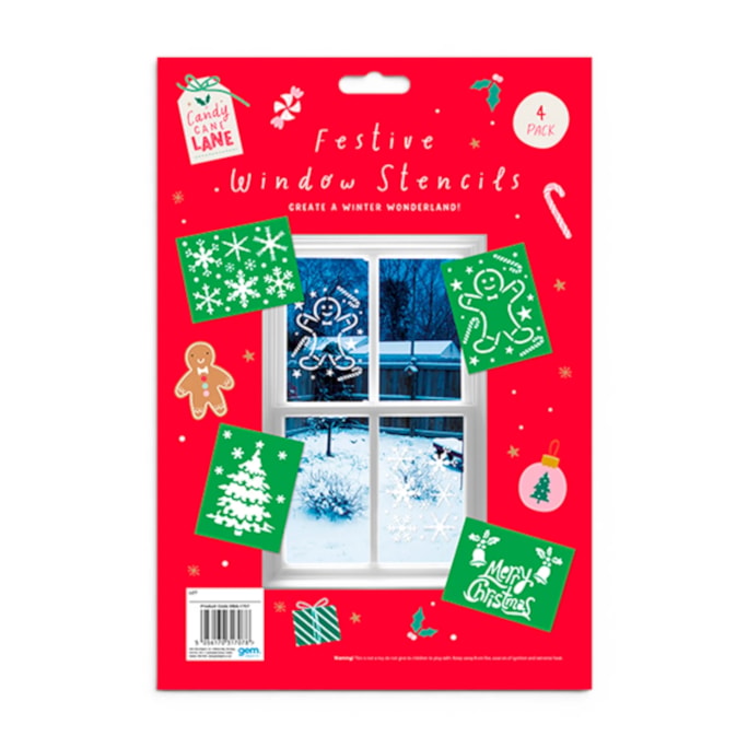 Wholesale Christmas Window Stencils 4pk | Wholesale Direct