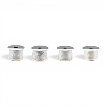 Wholesale Christmas Wired Ribbon Silver 5cm x 2.75m CDU | Wholesale Direct