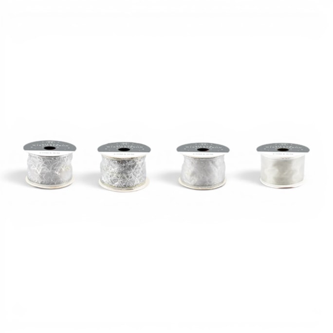 Wholesale Christmas Wired Ribbon Silver 5cm x 2.75m CDU | Wholesale Direct