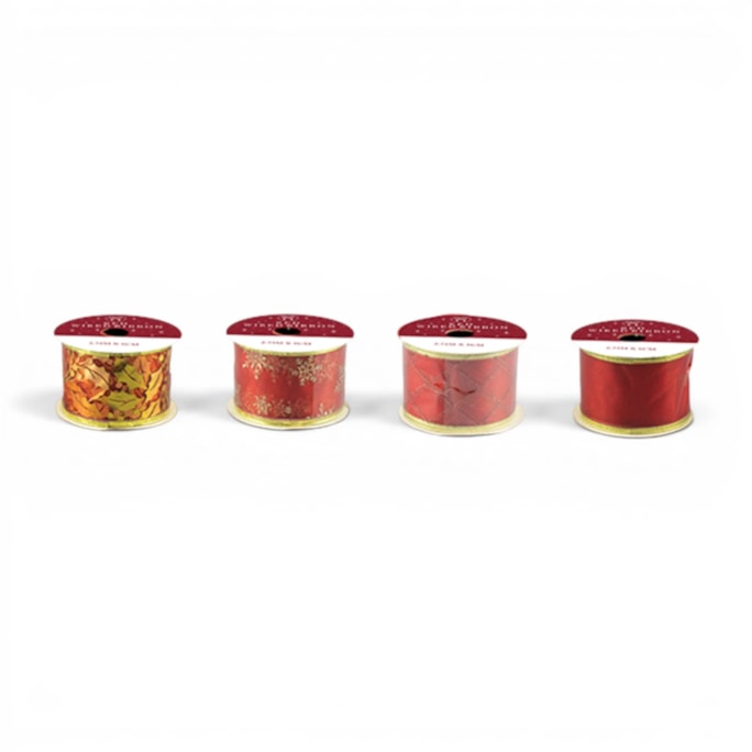 Wholesale Christmas Wired Ribbon Red 5cm x 2.75m CDU | Wholesale Direct