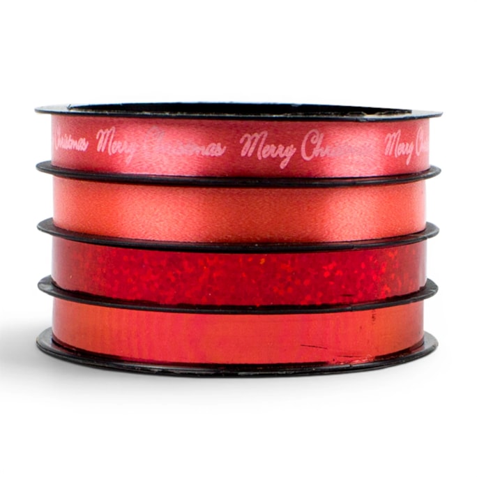 Wholesale Metallic Christmas Ribbon 1cm x 5m 4pk CDU | Wholesale Direct