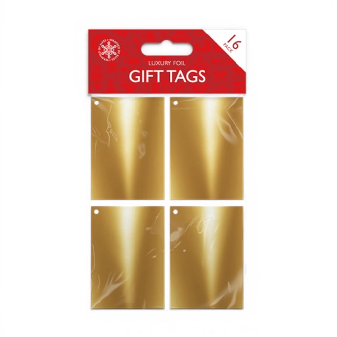 Wholesale Christmas Foil Gift Tags 16pk | Wholesale Direct