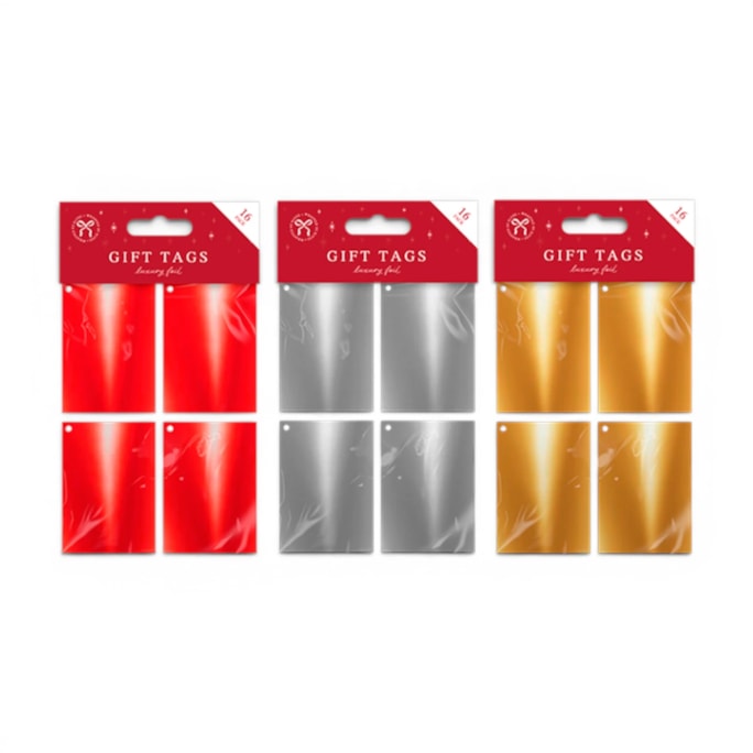 Wholesale Christmas Foil Gift Tags 16pk | Wholesale Direct