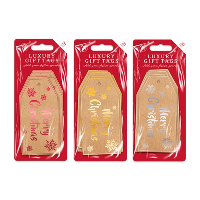 Wholesale Christmas Kraft Gift Tags 20pk | Wholesale Direct