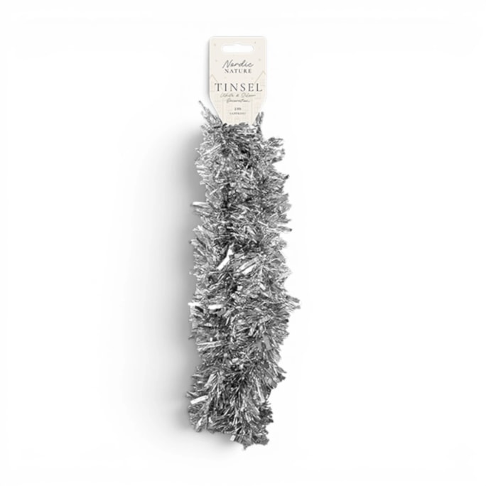 Wholesale White & Silver Christmas Tinsel 2m | Wholesale Direct
