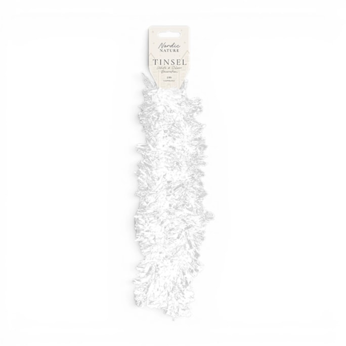 Wholesale White & Silver Christmas Tinsel 2m | Wholesale Direct