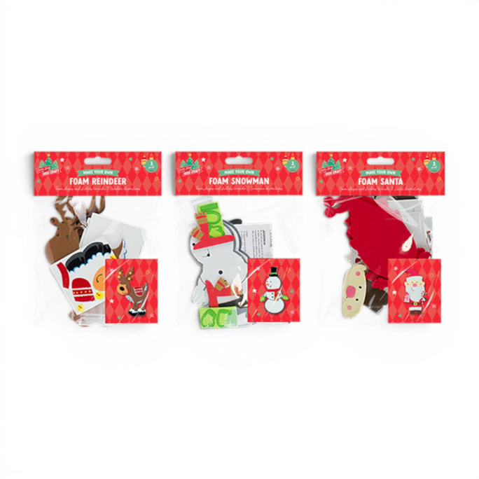 Wholesale Make Your Own Christmas Foam Character 3pk | Wholesale Direct