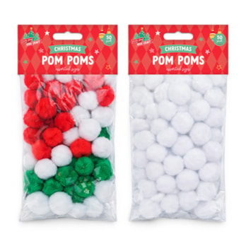 Wholesale Christmas Craft Pom Poms 50pk | Wholesale Direct Wholesale Christmas Craft Pom Poms 50pk | Wholesale Direct