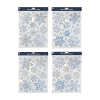 Wholesale Glitter Snowflake Window Stickers | Wholesale Direct