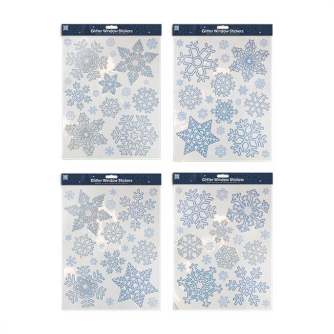 Wholesale Glitter Snowflake Window Stickers | Wholesale Direct