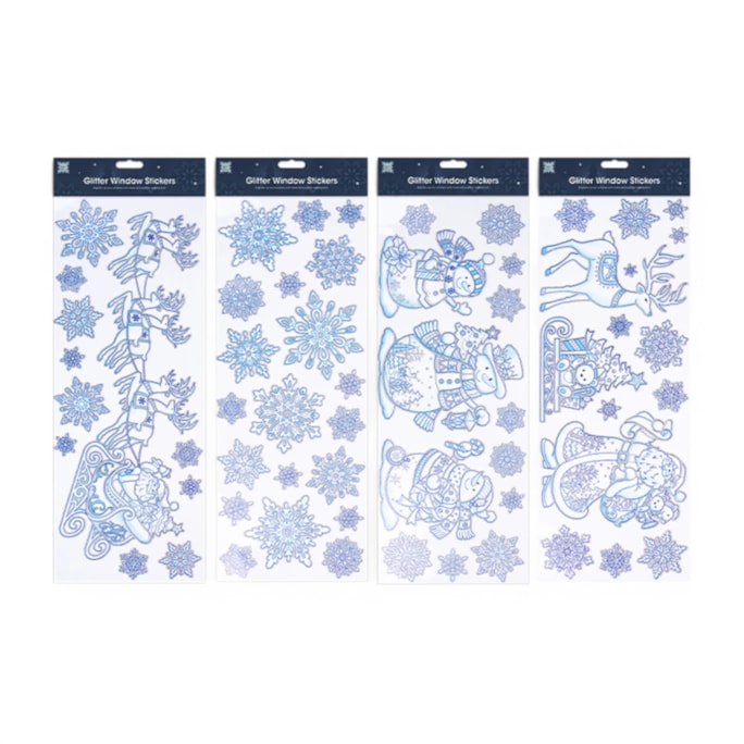 Wholesale Glitter Christmas Window Stickers | Wholesale Direct