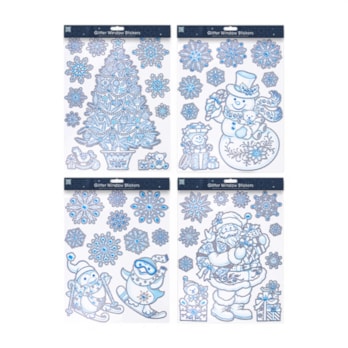 Wholesale Christmas Glitter Window Stickers | Wholesale Direct