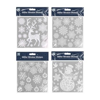 Wholesale Glitter Christmas Window Stickers | Wholesale Direct