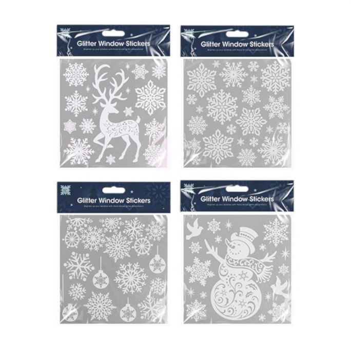 Wholesale Glitter Christmas Window Stickers | Wholesale Direct