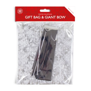 Wholesale Christmas Cellophane Gift Bag with Giant Bow | Wholesale Direct