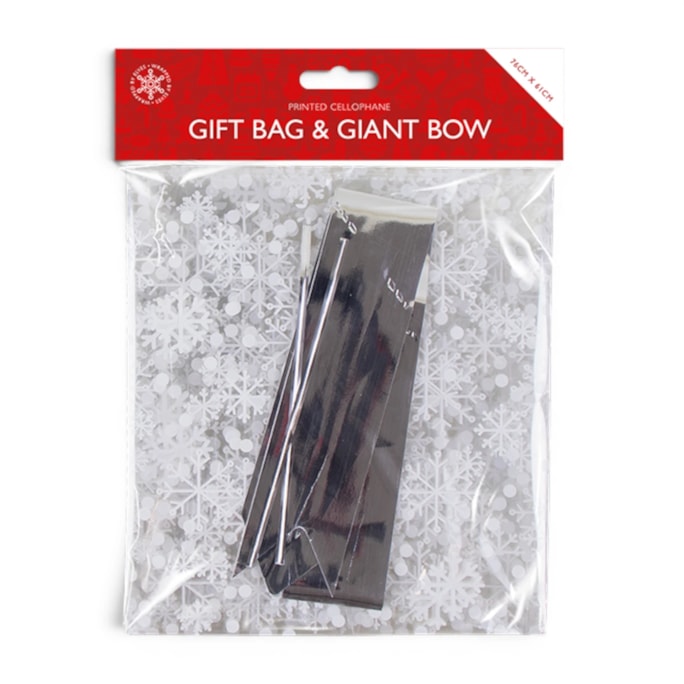 Wholesale Christmas Cellophane Gift Bag with Giant Bow | Wholesale Direct