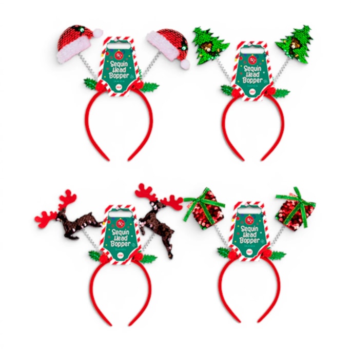 Wholesale Reversible Sequin Christmas Head Boppers | Wholesale Direct