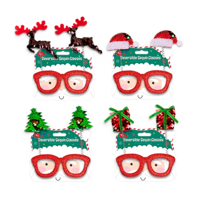 Wholesale Reversible Sequin Christmas Glasses | Wholesale Direct Wholesale Reversible Sequin Christmas Glasses | Wholesale Direct