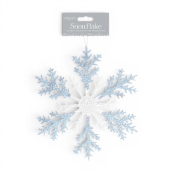 Wholesale Silver & White Acrylic Glitter Snowflake 26cm | Wholesale Direct