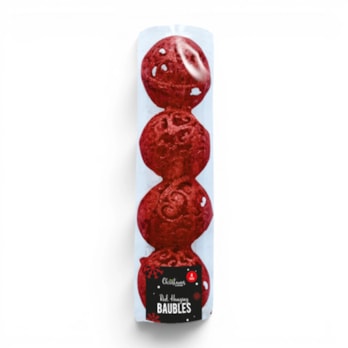 Wholesale Red Hanging Baubles - 4 Pack | Wholesale Direct
