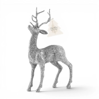 Wholesale Silver Glittered Stag | Wholesale Direct