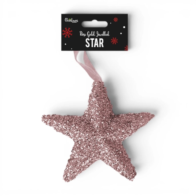 Wholesale Rose Gold Extra Large Jewelled Star Decoration 18cm x 19cm x 5cm | Wholesale Direct Wholesale Rose Gold Extra Large Jewelled Star Decoration 18cm x 19cm x 5cm | Wholesale Direct