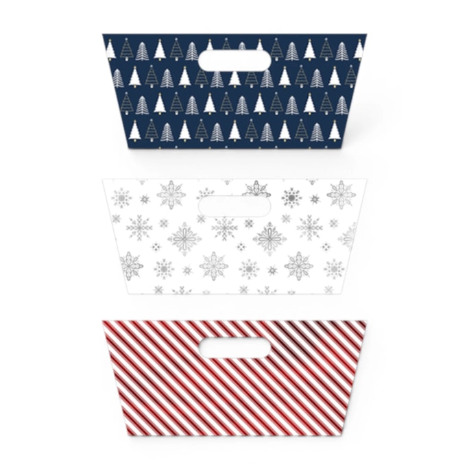 Wholesale Rectangle Printed Hamper Tray With Foil 30cm x 23cm x 13cm | Wholesale Direct
