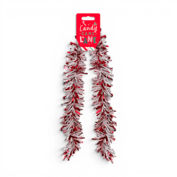 Wholesale Red & White Tinsel 2m | Wholesale Direct