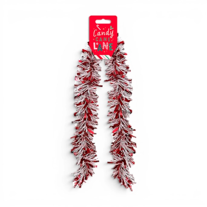 Wholesale Red & White Tinsel 2m | Wholesale Direct