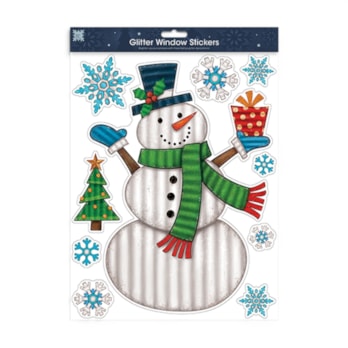 Wholesale Christmas Figures Glitter Finish Window Stickers | Wholesale Direct