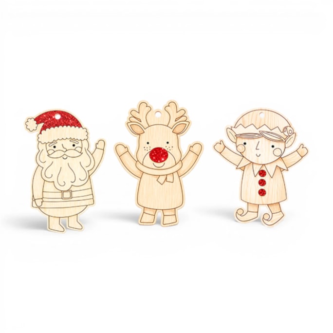 Wholesale Colour Your Own Wooden Hanging Characters 3pk | Wholesale Direct Wholesale Colour Your Own Wooden Hanging Characters 3pk | Wholesale Direct