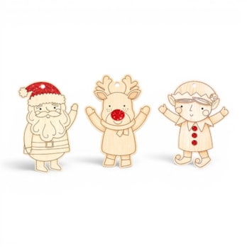 Wholesale Colour Your Own Wooden Hanging Characters 3pk | Wholesale Direct