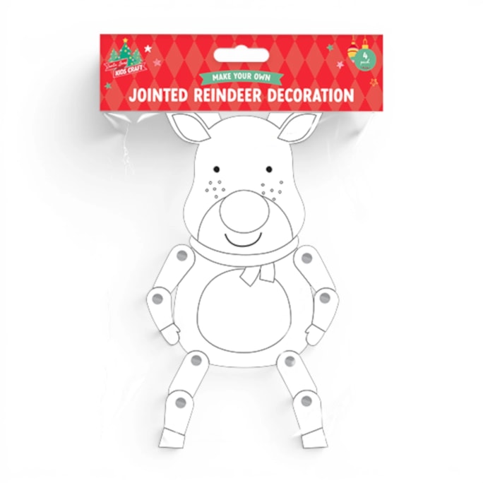Wholesale Colour Your Own Christmas Jointed Card Decorations 4pk | Wholesale Direct Wholesale Colour Your Own Christmas Jointed Card Decorations 4pk | Wholesale Direct