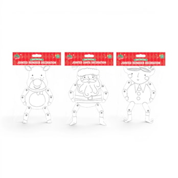 Wholesale Colour Your Own Christmas Jointed Card Decorations 4pk | Wholesale Direct Wholesale Colour Your Own Christmas Jointed Card Decorations 4pk | Wholesale Direct
