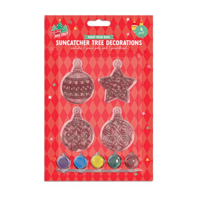 Wholesale Paint Your Own Christmas Suncatcher Decoration 4pk | Wholesale Direct