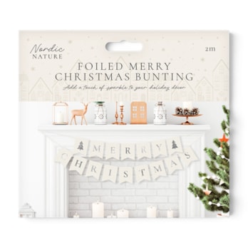 Wholesale Foiled Merry Christmas Bunting 2m | Wholesale Direct