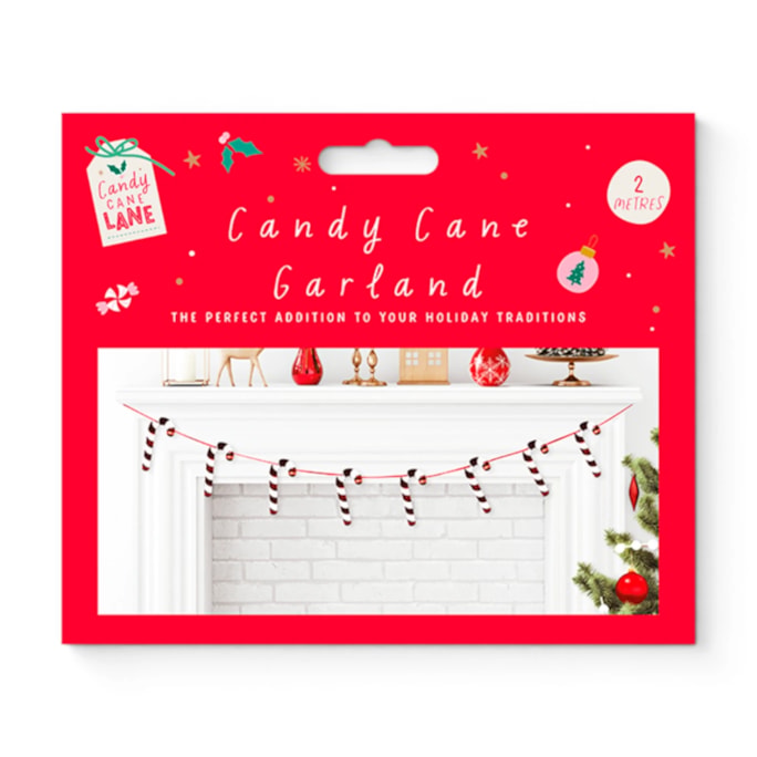 Wholesale Foiled Candy Cane Garland 2m | Wholesale Direct