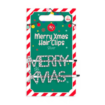 Wholesale Jewelled Merry Xmas Hair Slides 2pk | Wholesale Direct Wholesale Jewelled Merry Xmas Hair Slides 2pk | Wholesale Direct